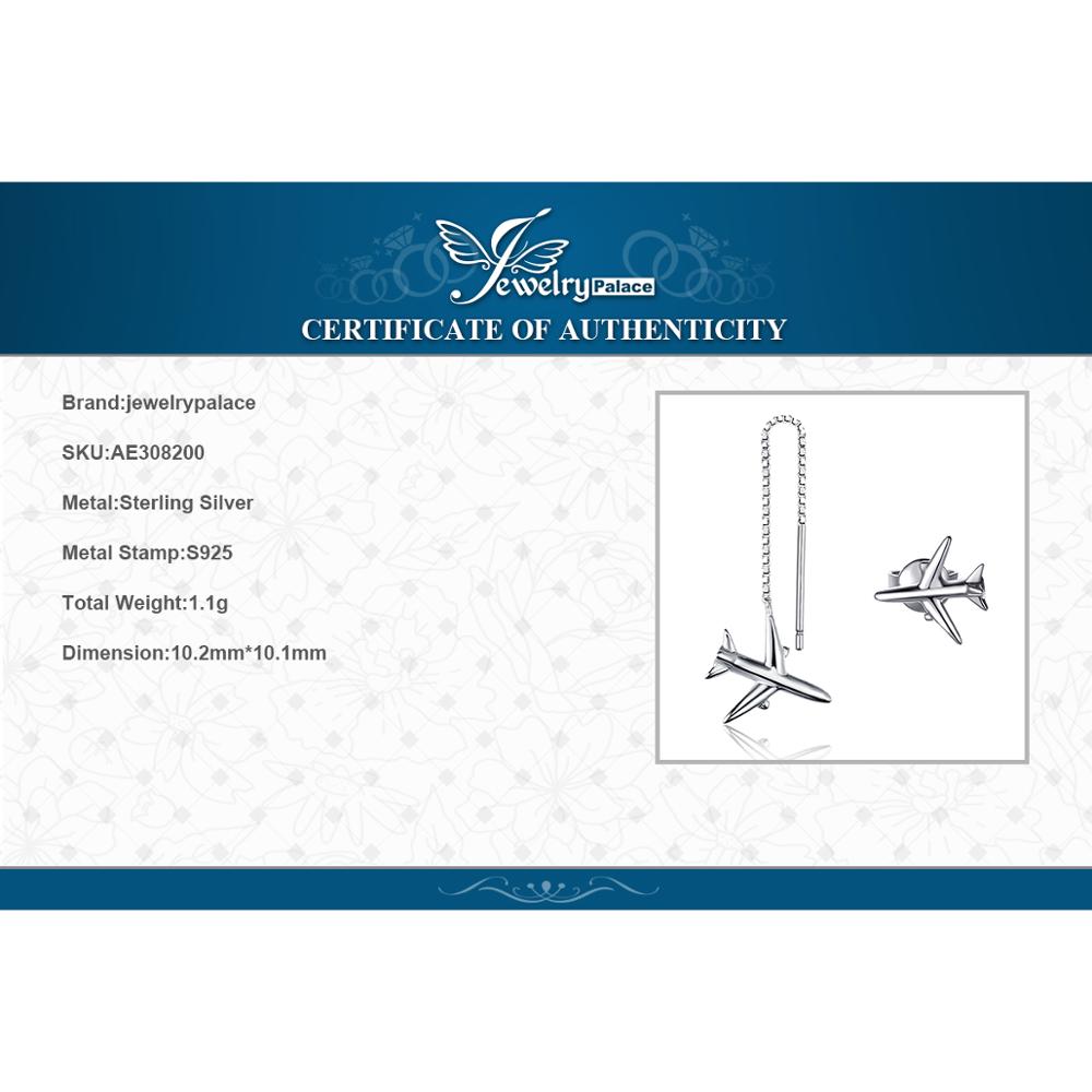 Jewelrypalace avião linha gota brincos 925 brincos de prata esterlina para mulheres meninas coreano brincos moda jóias