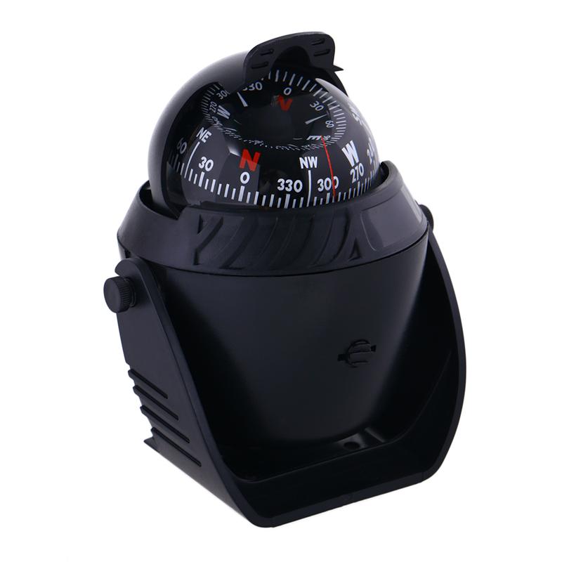 Sea Electronic Digital Illuminated Marine Compass Adjustment Car Navigation Marine Ball With Magnetic Declination(Black)