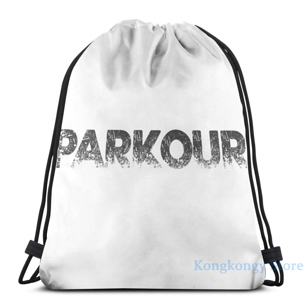 Funny Graphic print Parkour USB Charge Backpack men School bags Women bag Travel laptop bag: Drawstring Bag