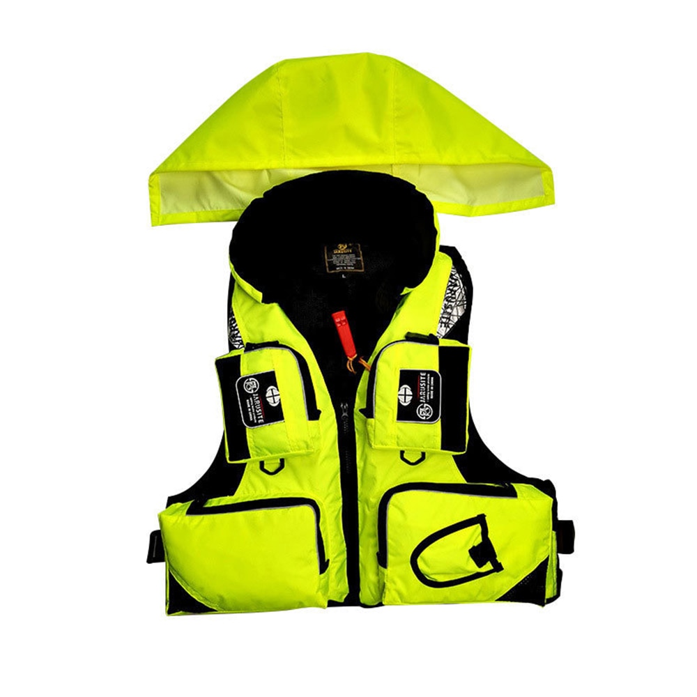 Multi-purpose Sea Fishing Polyester Adult Water Safety Life Jacket Survival Vest Swim Boating Drifting: Green / XXL for 80-95KG