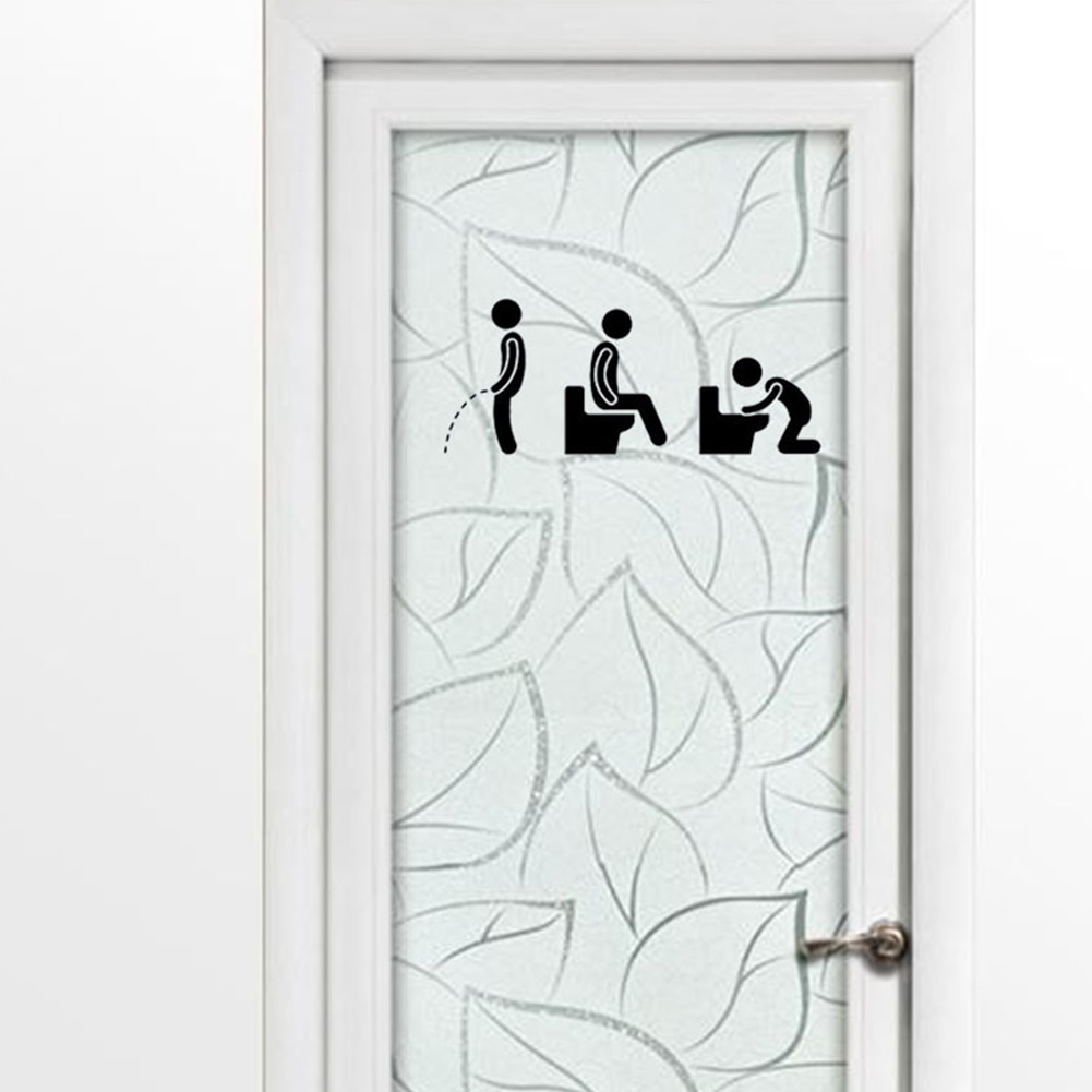 10x25cm dekoracja naklejki ścienne akcesoria drzwi łazienkowe stylowa zdejmowana osobowość DIY szyba okienna toaleta ikona kreskówka