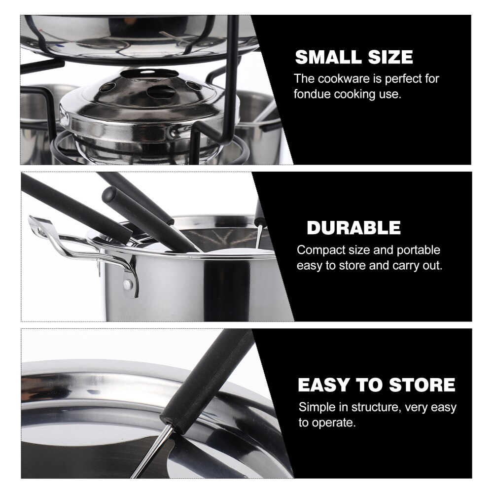 1 Set Fondue Tool Fondue Cooking Stove Safe Alcohol Stove Portable Cookware