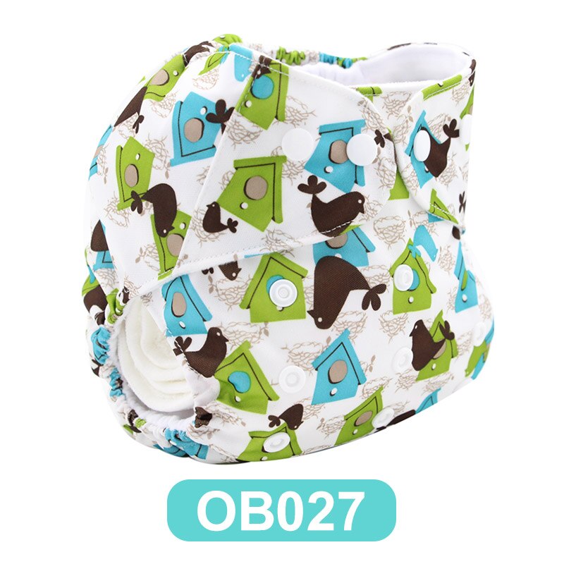 Risunnybaby babyblöjor tvättbara blöjor med bomullstryck kan återanvändas 0 ~ 4 år gamla justerbara barnblöjor: Ob027