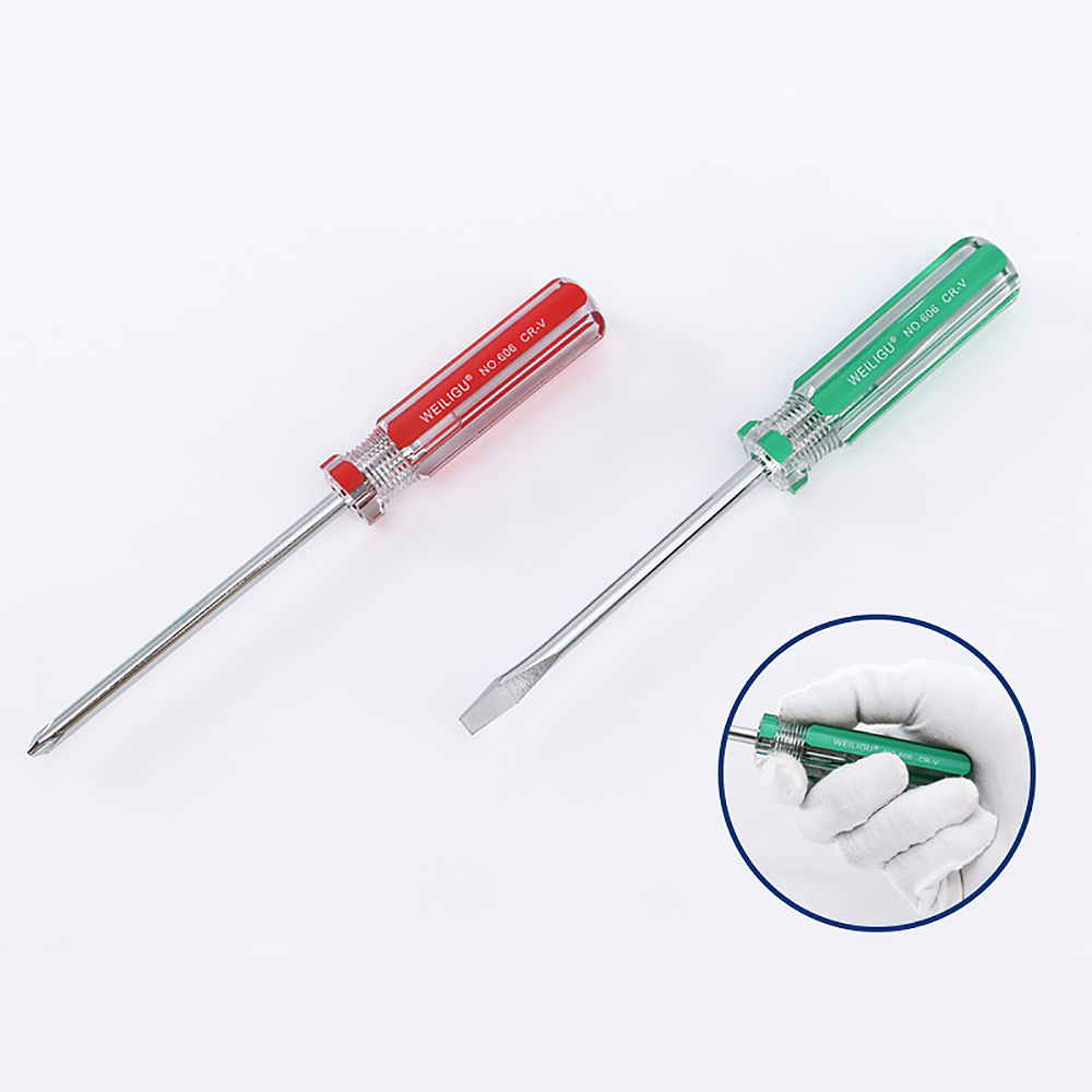 Magnetic 3mm 5mm 6mm Slotted/Phillips Screwdriver 38-300mm Long Cross Word Screw Driver Transparent Handle Car Repair Hand Tools