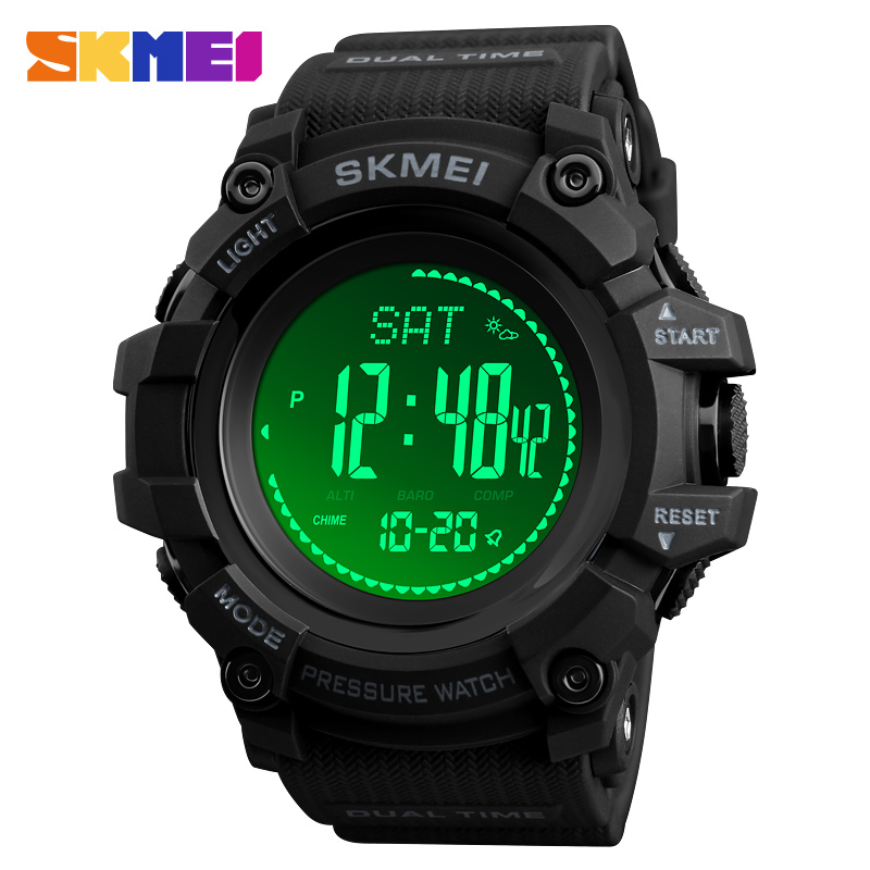 SKMEI orologi da esterno bussola a pressione da uomo sport orologi da polso digitali altimetro meteo inseguitore impermeabile reloj hombre 1358