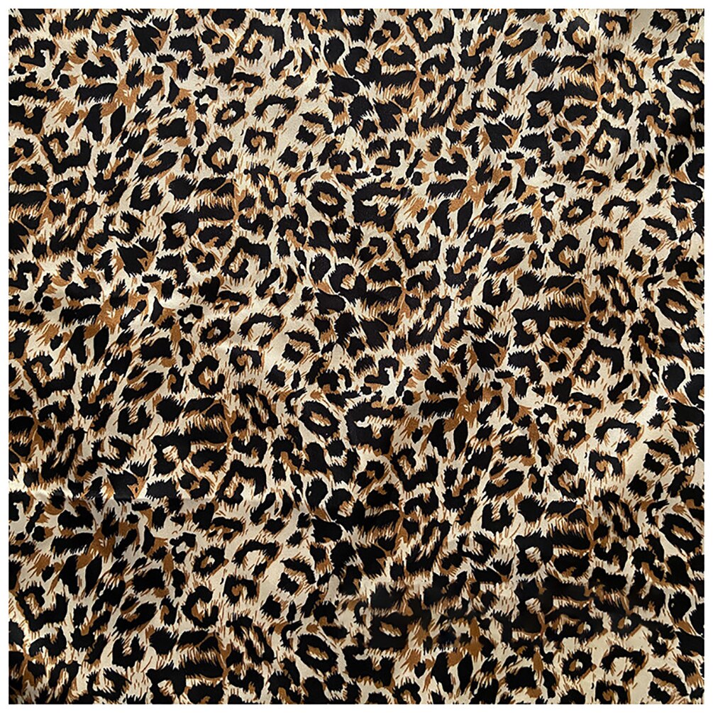 Leopard Print Satin Fabric Sewing Craft Material Silky Soft Cloth Fabric For Scarf Lining Diy 50cmX150cm: 1