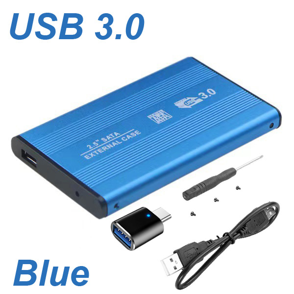 USB 3.0/2.0 2.5 Inch Hard Drive Disk Enclosure HDD External Box Case Aluminum Caddy 2.5" Sata HDD LED Light For Computer TYPE C: Other