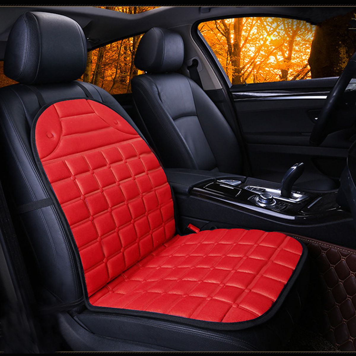 Electric Heated Car Double Seat Cover Heated Cushion Seat Warmer Winter Household Cover Heating Mat Warmer Cars Seat Heater