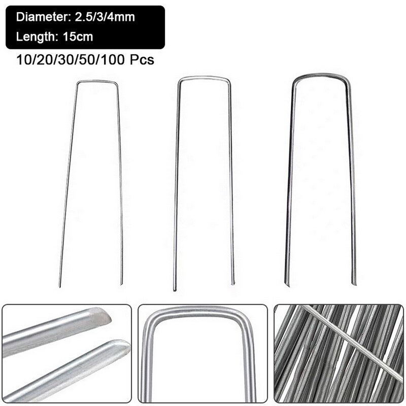 Hage knagg metall sølv u form hage bakken film faste knagger hagearbeid festeverktøy film knagg