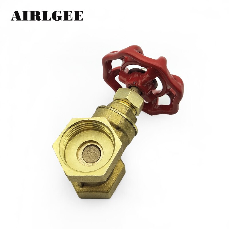 3/4 inch 25mm Diameter DN20 Brass Water Gate Valve Switch with Red Steel Handwheel