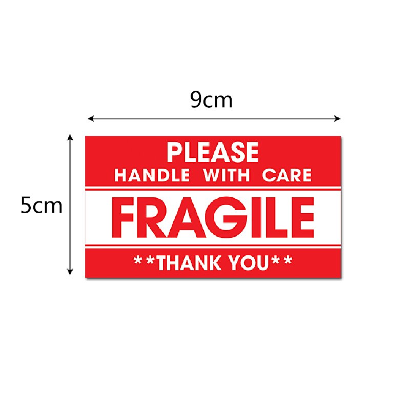 100PCS Fragile Goods Stickers Please Handle With Care Warning Labels Adhesive Sticker Packaging