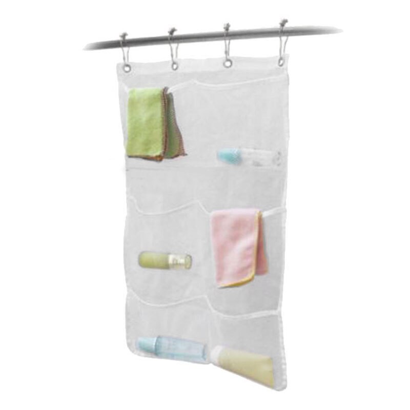 6 Pocket Multi-Layer Grid Bath Storage Bathroom Shower Hanging Mesh Organizer Caddy Tub Wall Bag: Default Title