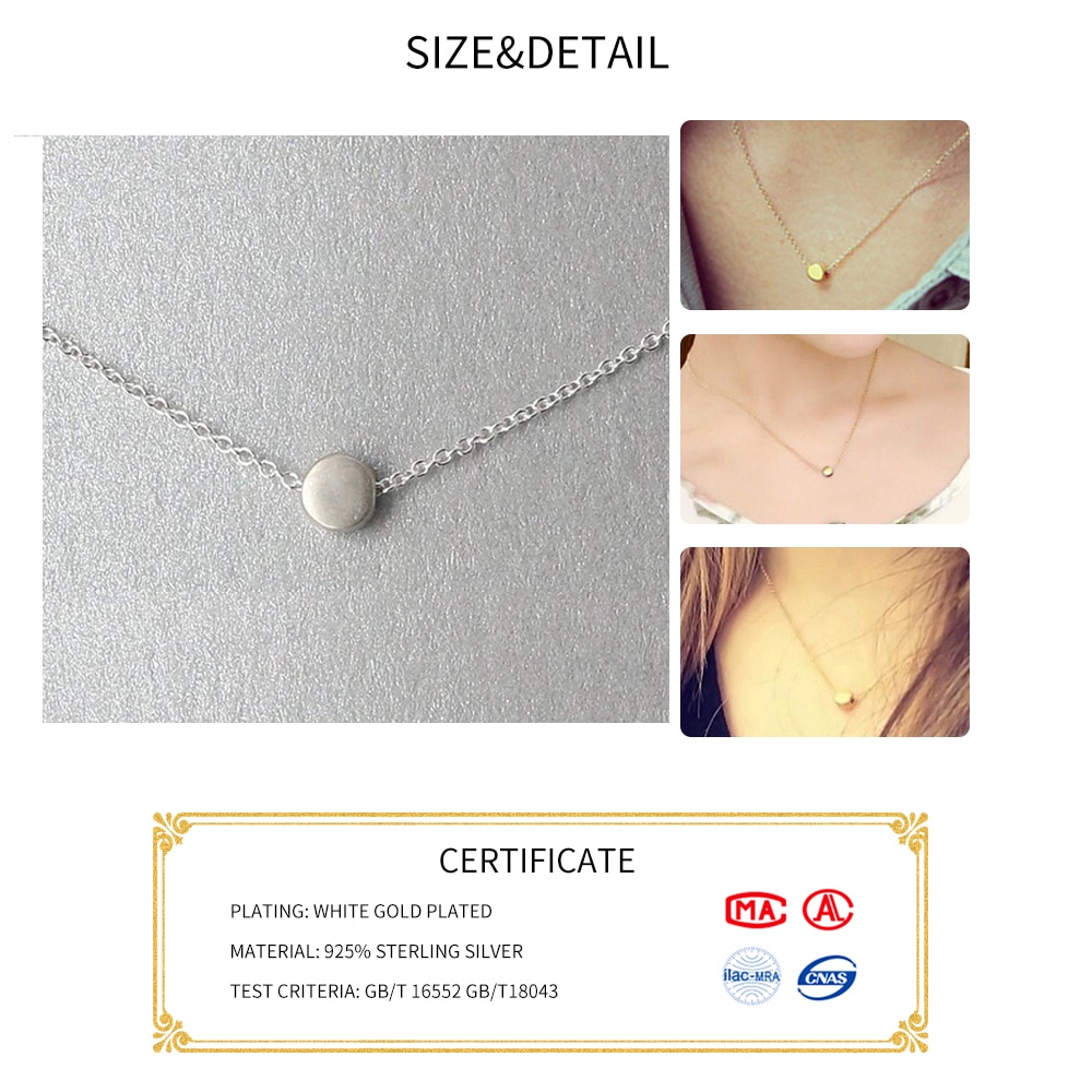 INZATT Minimalistische Geometrische Ronde Kralen Hanger Ketting Echte 925 Sterling Zilveren Fijne Sieraden Goud Kleur Voor Charm Vrouwen Bijoux