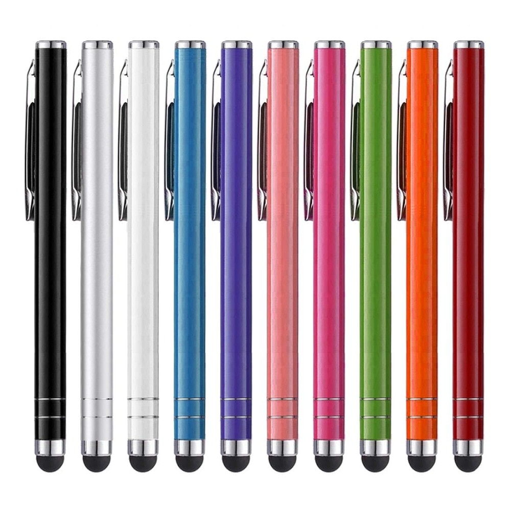 5Pcs 10Pcs Willekeurige Kleuren Gemengd Touch Screen Tablet Pen Double Loops Stylus Pen Voor Smartphone & pad