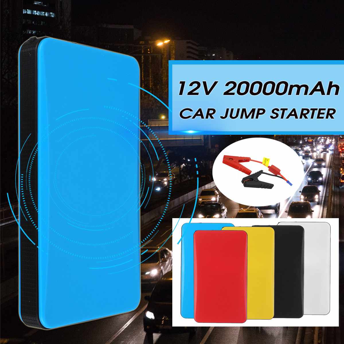 20000mAh 12V Outdoor Auto Jump Starter Auto Supply Automobile Emergency Batterij Zaklamp Lader