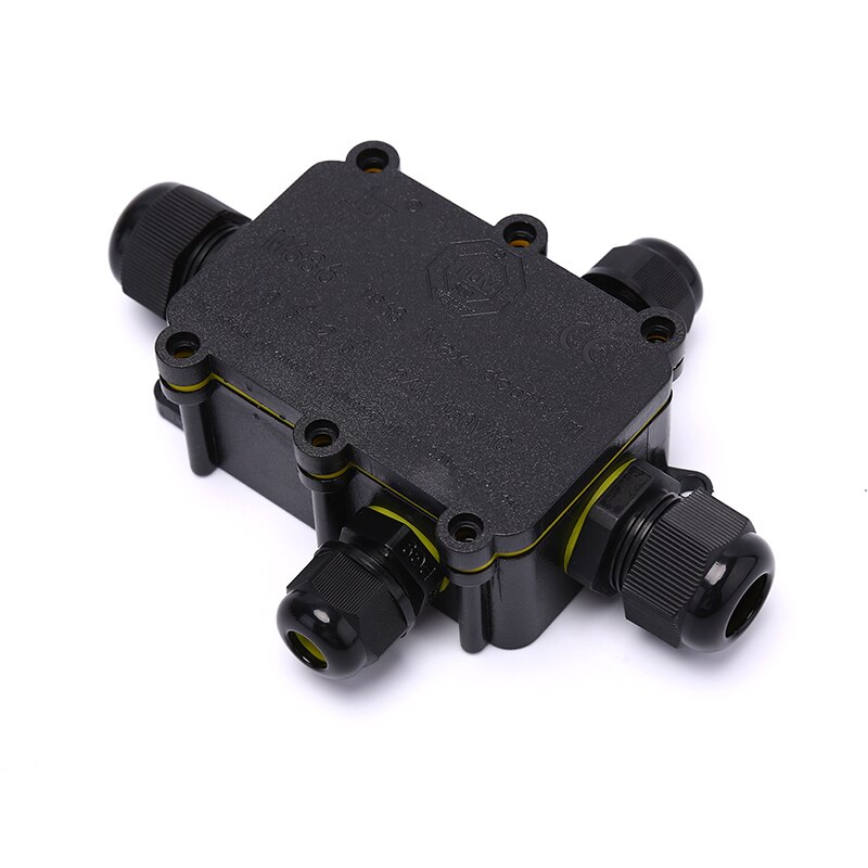 Waterproof Junction Box Electrical Enclosure Cable Connecting Terminal Block Waterproof Box Black Cable Junction Box