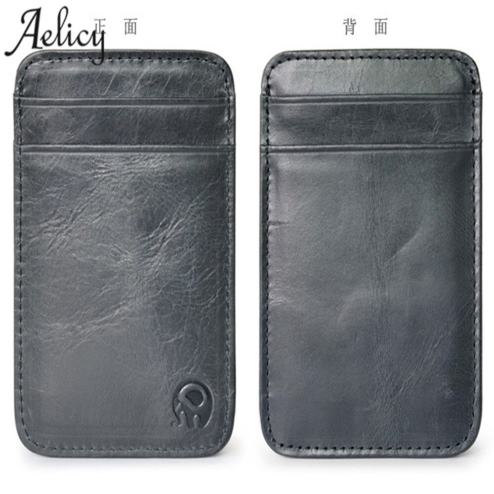 heiße Neue Frauen Männer licht Leder Slim Kreditkarte Halter Mini Brieftasche ID Fall Geldbörse Tasche beutel Schwarz