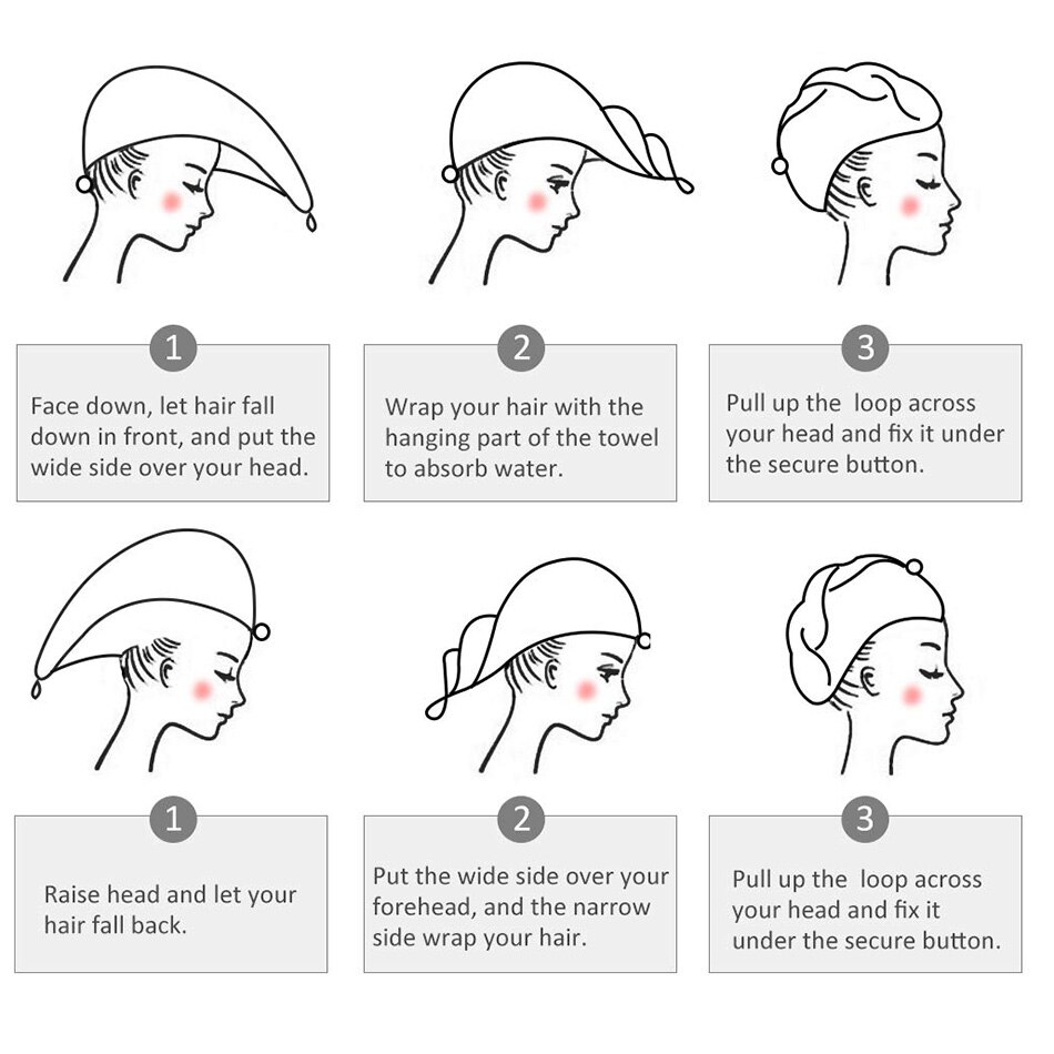 Dry Hair Towel Microfiber Polyester Flannel Wisp Long Curly Head Bath Hand Turban Towel for Adult Women Super Absorbent Quick