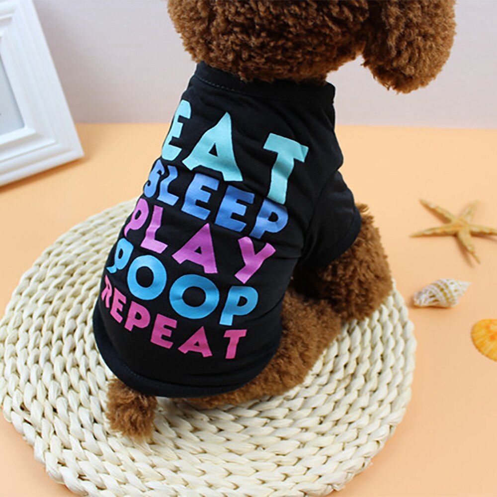 Summer Dog Hoodies Dog Clothing Polyester T-shirt Puppy Costume For Small Dog Puppy Dog Clothes Yorkie Chihuahua