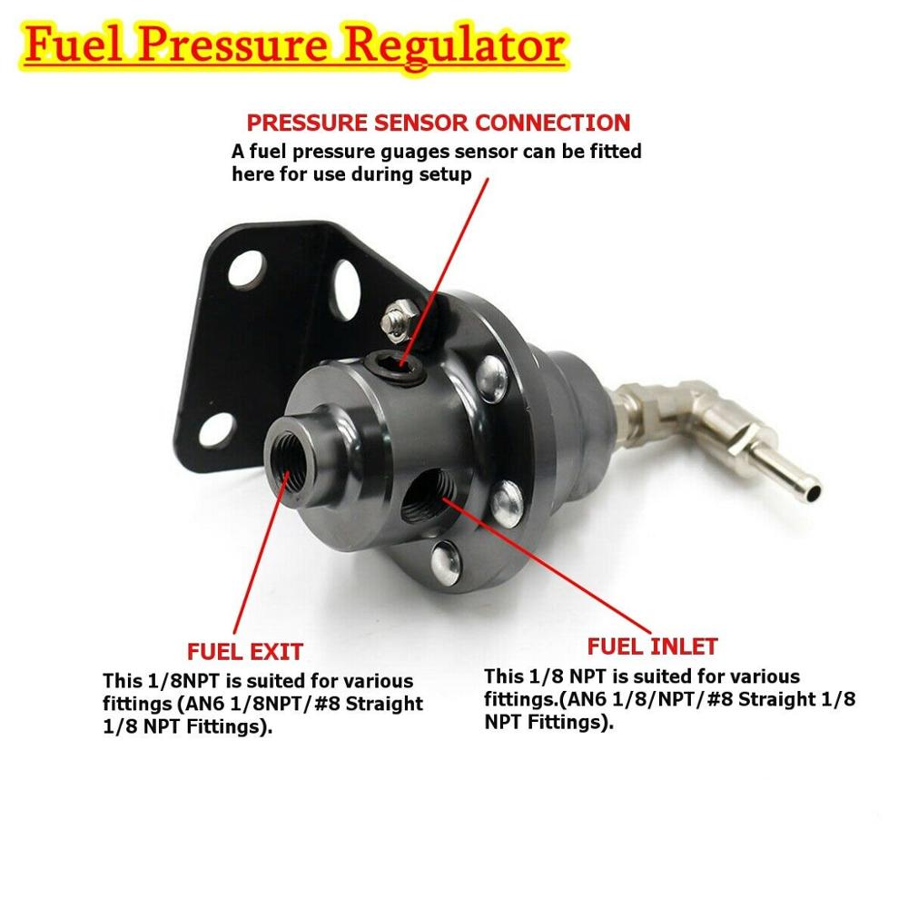 Regulador de presión de combustible Universal de aluminio ajustable, supercargador con medidor de aceite, accesorios para automóviles, 4 colores