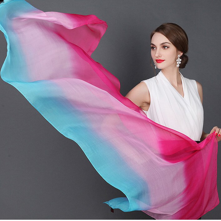 100% moerbei zijde sjaal natuurlijke echte zijde Vrouwen Lange sjaals Sjaal Vrouwelijke hijab wrap effen kleur 180x70 CM: 5