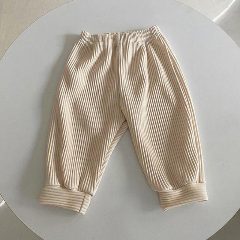 Bebê crianças moda com nervuras elástico calças longas meninos meninas casual manter quente crianças calças outono inverno todder exterior