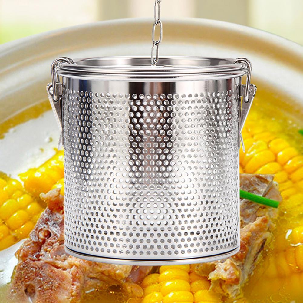 80% Sales! Seasoning Basket Chained Reusable Stainless Steel Cylindrical Seasoning Basket for Tea Lovers