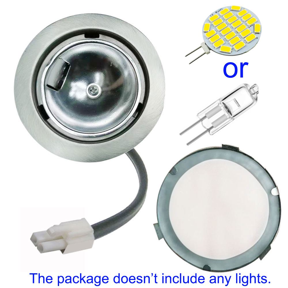 2x G4 Light Fuxtures LED Cabinet Light Housing for 65mm/2.5in Hole Shelf Closet Undercabinet Light Fitting Parts Max 20W