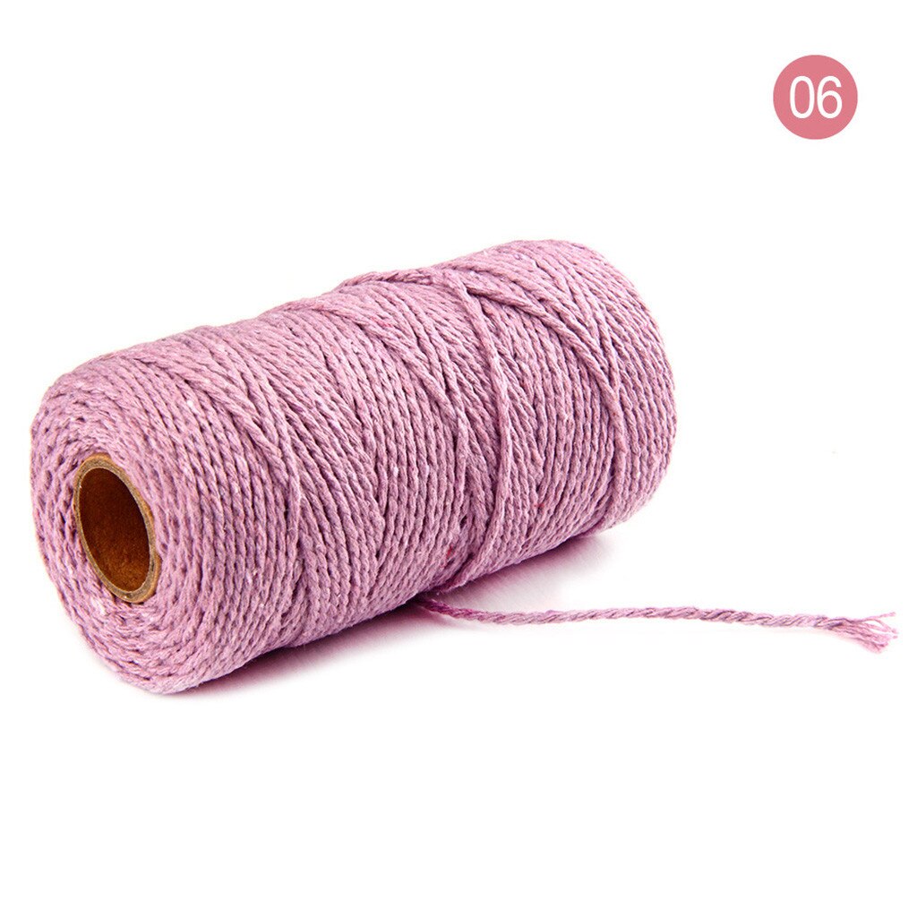 100M Lange/100Yard Pure Katoen Twisted Cord Touw Ambachten Macrame Artisan String 20 Kleuren Kan Worden Gekozen: Light purple 