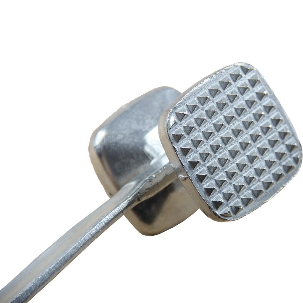 Best Verkopende Zilveren Twee Kanten Aluminium Ronde Vlees Hamer Mallet Tenderizer Rundvlees Varkensvlees Kip Beater