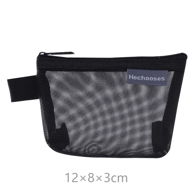 Triangle Mesh Nylon Visible Large-capacity Coin Bags Purses ID Credit Card Holder Pouch Key Earphone Makeup Toiletry Storage Bag: SKY BLUE