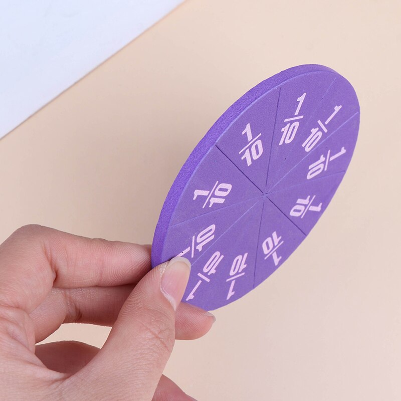 Rainbow Magnetic Round Fraction Tiles Counting Math Toy Early Education Learning