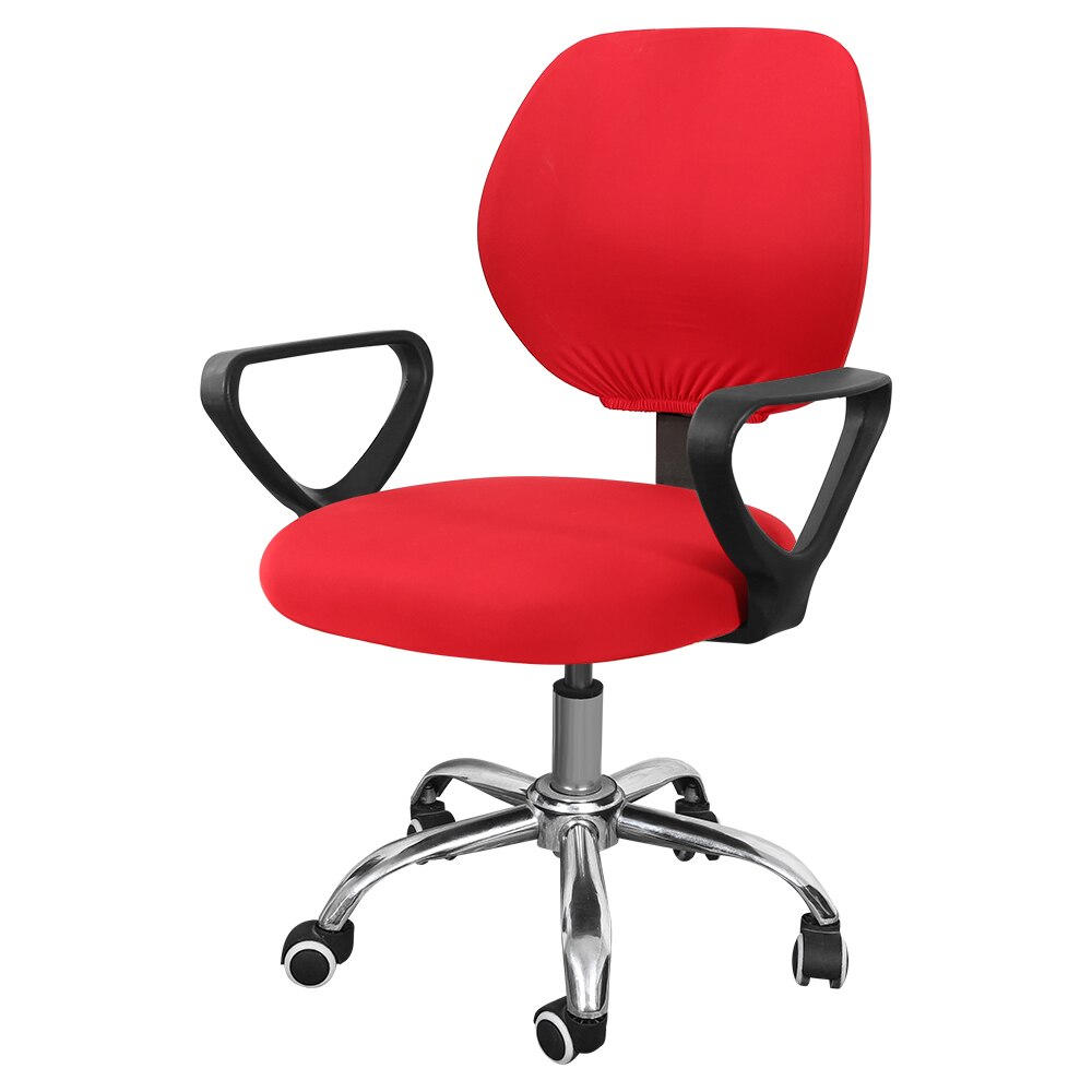 9 Solid Colors Office Chair Cover Elastic Office Armchair Covers For Mariage Rotatable Computer Chair Slipcovers Spandex Fabric: red