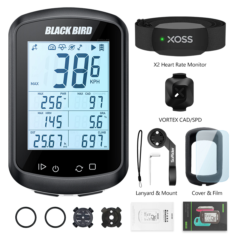 Blackbird-Ordinateur de vélo GPS BB18, compteur de vitesse sans fil, cycle de cyclisme, odomcirculation, compteur de vitesse de vélo, capteur XOSS, moniteur: green