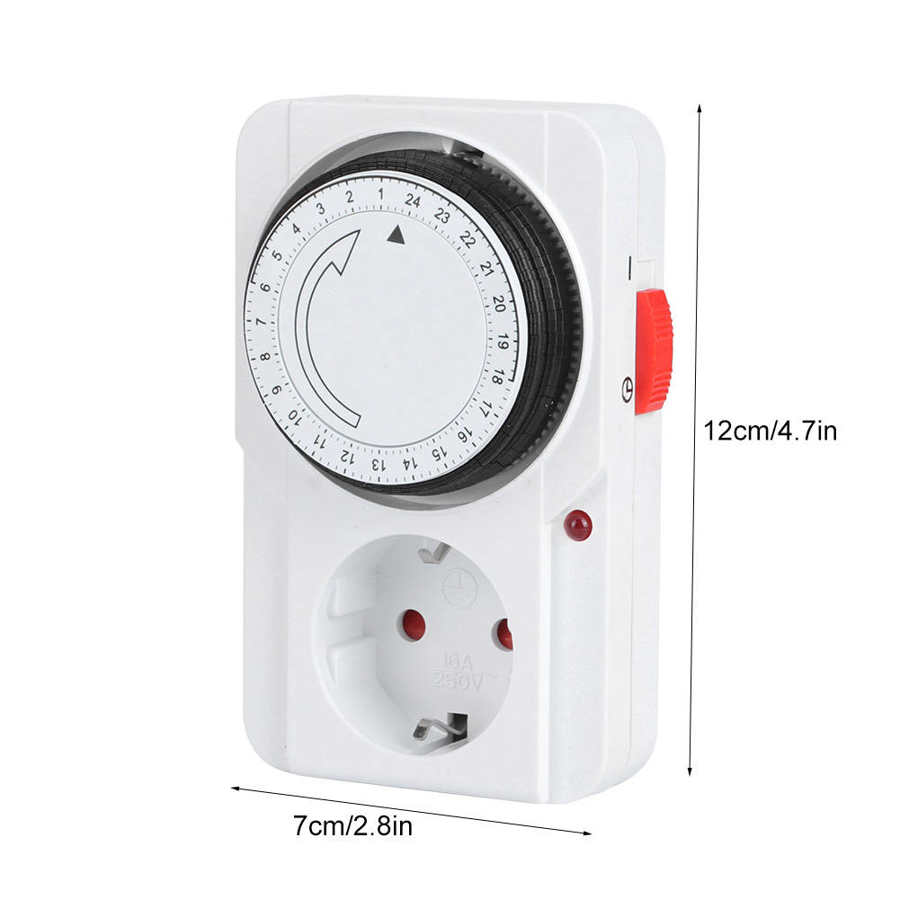 Programmable Timer Socket Weekly Programmable Indoor Mechanical 24 Hour Plug-In Outlet Timer EU/US/UK Plug