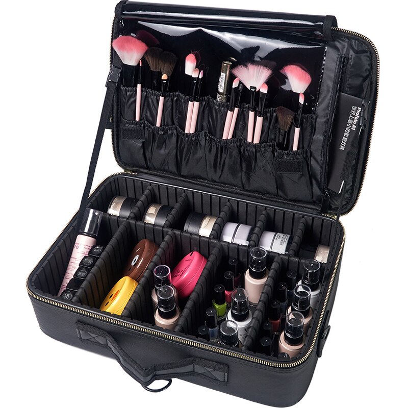 Große Raum Wasserdichte Kosmetische Fall Salon Lippenstift Lagerung Box Schmuck Pinsel Kosmetische Box Zyklus Lagerung Reise