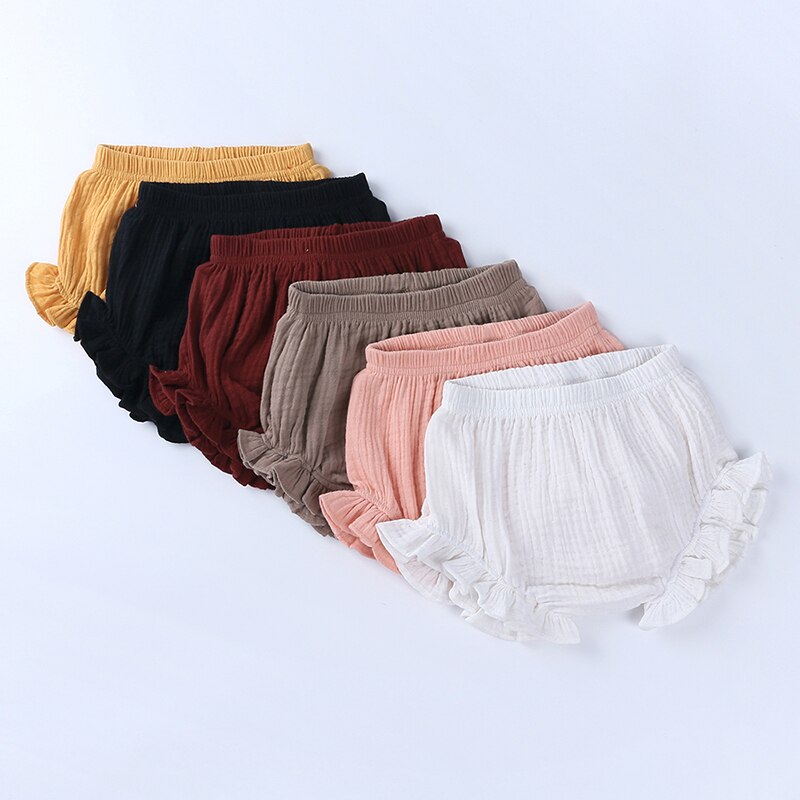 Baby Meisjes Jongen Shorts Pasgeboren Baby Vouw Bloeiers Meisjes Puur Katoen Linnen Driehoek Shorts Peuter Broek Pp Broek Kleding MT035