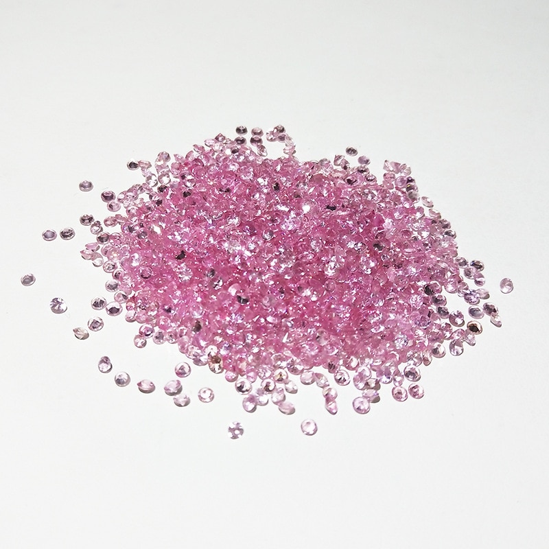Wong regn løs ædelsten 1 stk 2 mm runde naturlig pink safir gør-det-selv dekoration smykker tilbehør