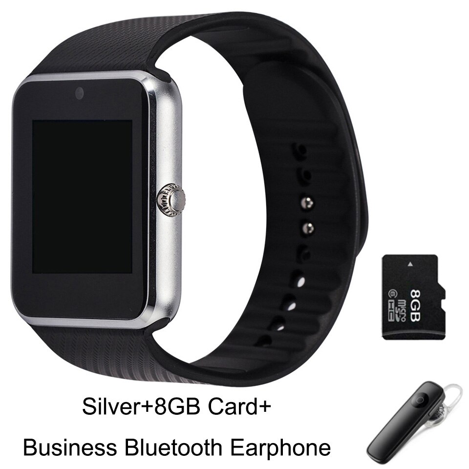 GT08 Bluetooth Intelligente Della Vigilanza Del Wristband SIM Carta di TF Del Telefono MP3 Smartwatch Per Apple iOS Android di SMS/chiamata di Promemoria Per Il Fitness macchina fotografica: SilverxCardxBusiness