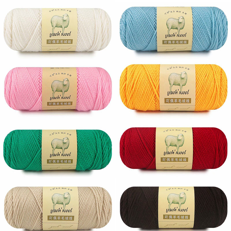 Fio grosso de lã para tricô manual DIY, fio de cashmere, crochê de lã, suéter macio, chapéu, linha cachecol, 100g/rolo