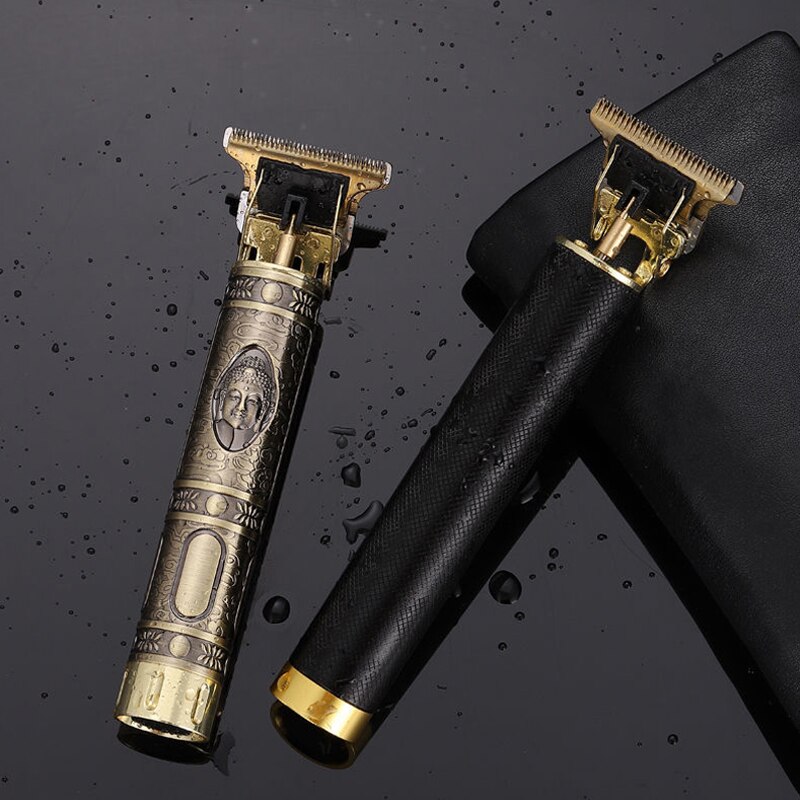 Cortadora de pelo eléctrica T9 para hombre, máquina de corte de pelo con pantalla LCD, recargable por USB, Vintage
