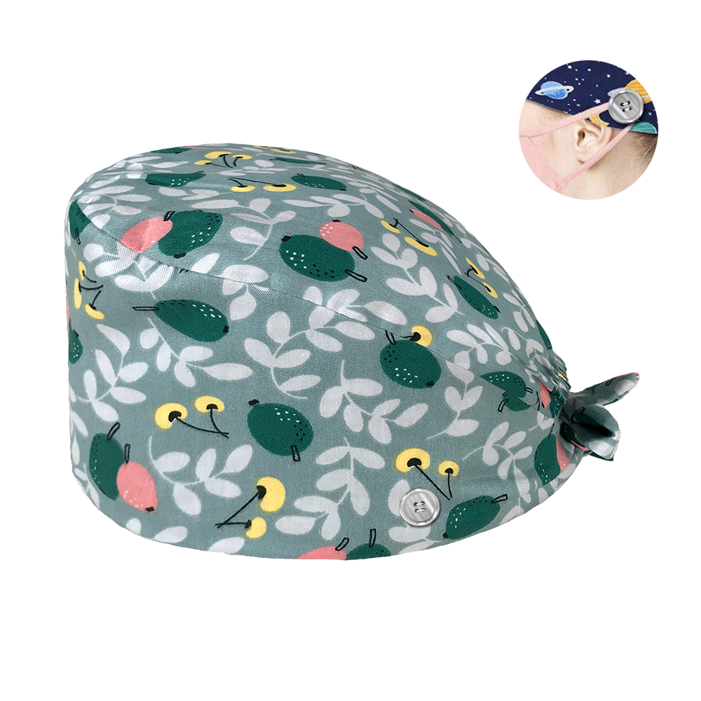 Hc2 k 004 nye knapper unisex kæledyr skønhed arbejde hatte print kasket sundhedstjenester kasket/hatte tilbehør laboratorie arbejds kasket kæledyr kasketter: Hat 12157