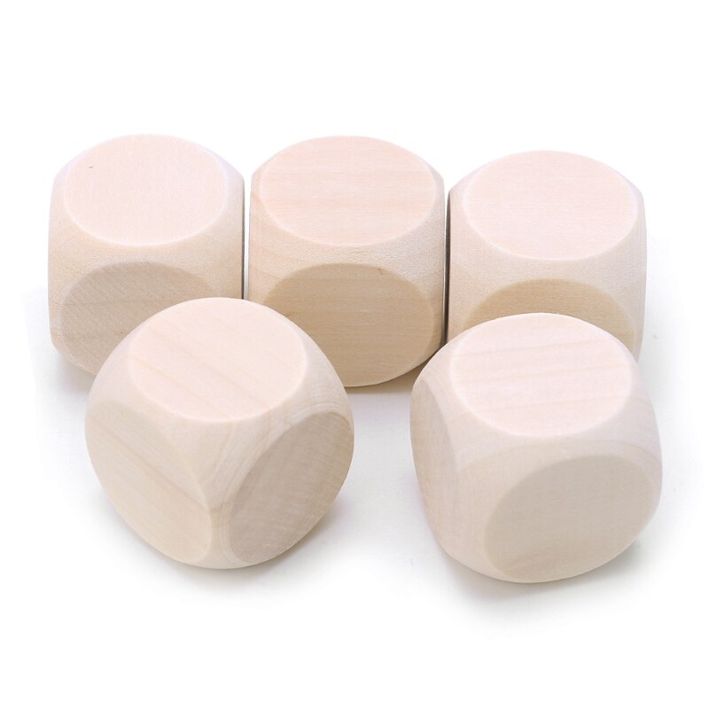 5 stücke Leere Holz Würfel Art Druck Gravur Graffiti DIY Spielzeug Familie Party Spiele