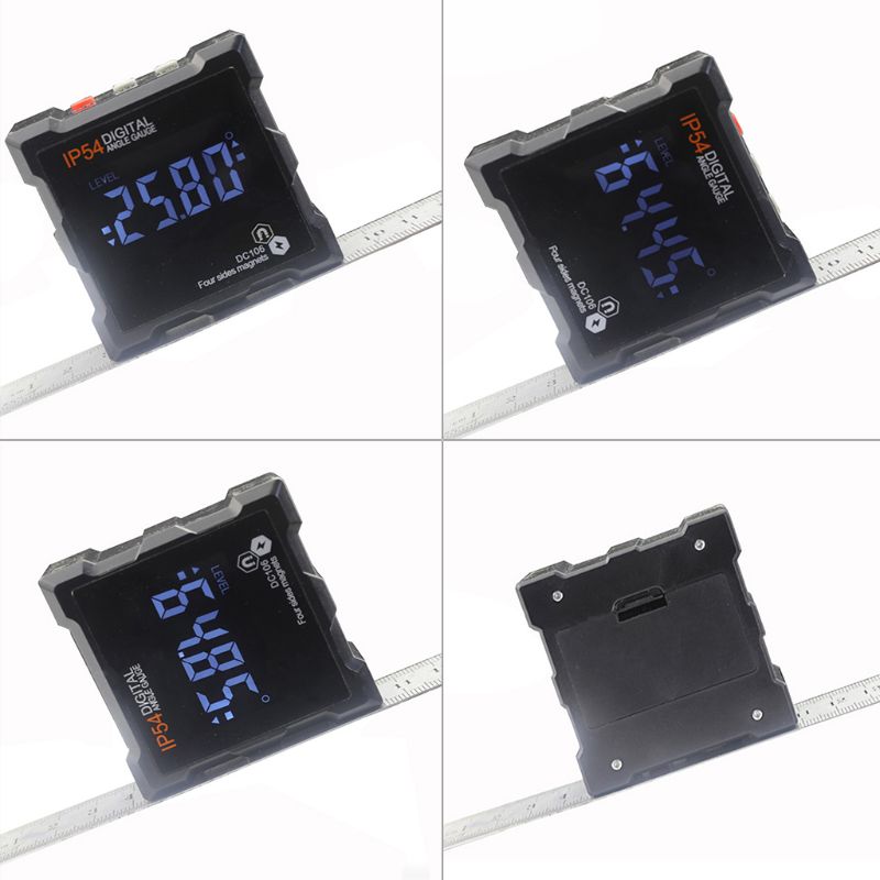 Electronic Protractor Digital Inclinometer 0-360 Degree IP54 Digital Bevel Box Angle Gauge Meter Magnets Base Measuring Tool