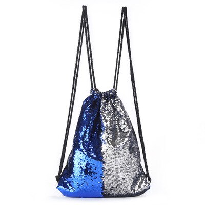 LADSOUL 2019 di Modo Delle Nuove Signore Zaino Sirena A due colori di Paillettes Zaino Delle Signore Colorato Esterno Dello Zaino Drawstring: Sapphire silver