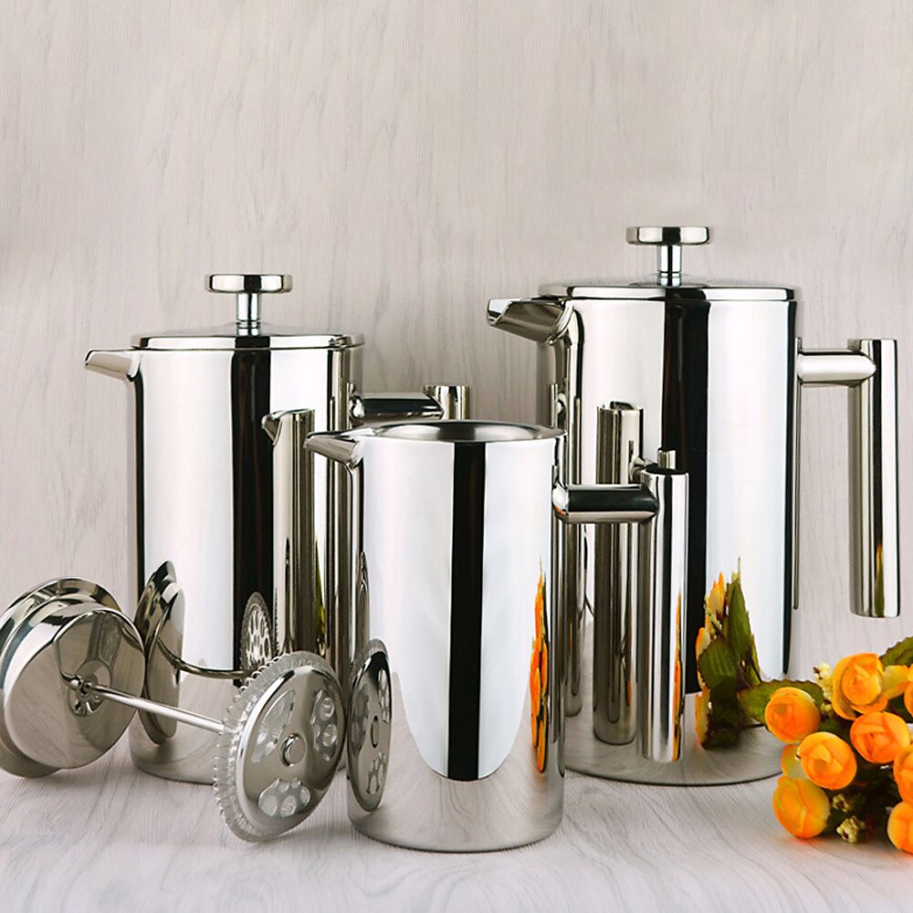 Alessi Barkoffee BM12/8 Koffiezetapparaat voor Franse pers, van 18/10 roestvrij staal, gepolijst