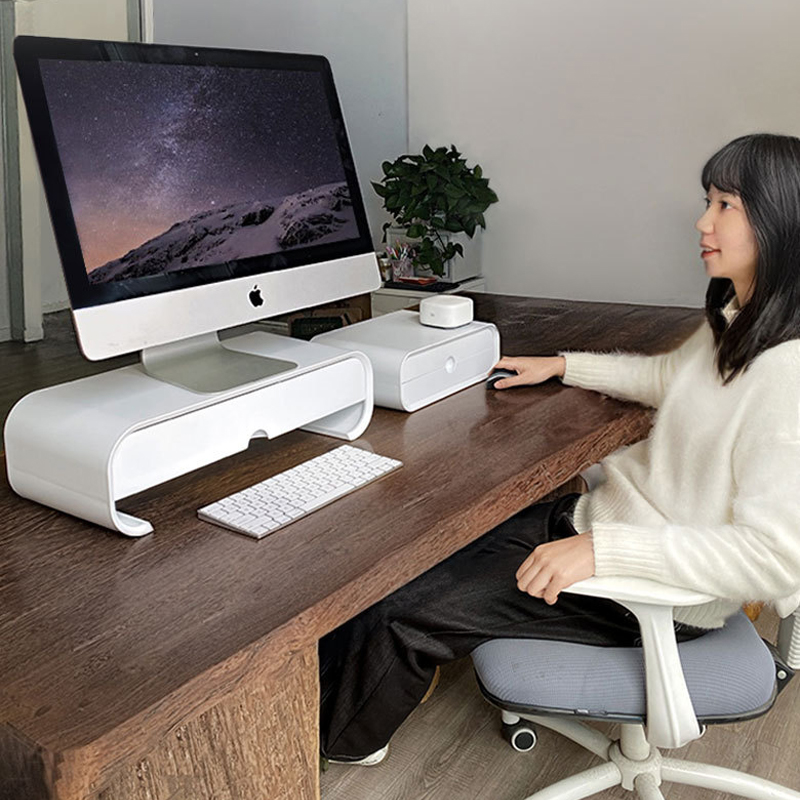 Étagère de rangement pour écran d&#39;ordinateur, une pièce, pour moniteur de bureau, pour ordinateur portable, avec tiroir
