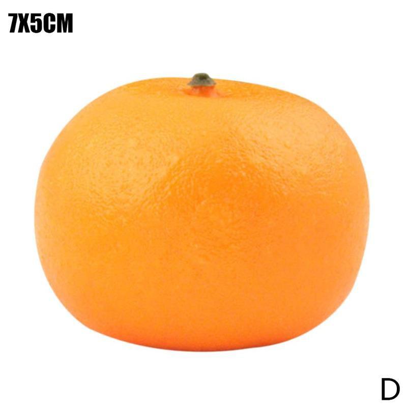 Plastic Simulation Artificial Fruits Watermelon Apple Banana Pear Decoration Peach Orange Lemon Mango Accessories Home Grap S6R7: yellow orange