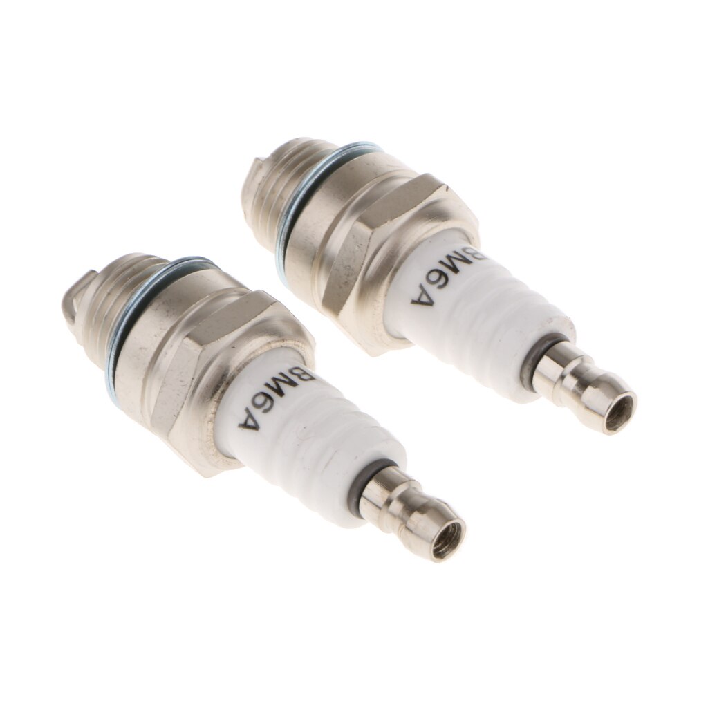 Bujía de 2 piezas, motor pequeño de repuesto BM6A para equipo de césped L7T/ CJ8/ 1560