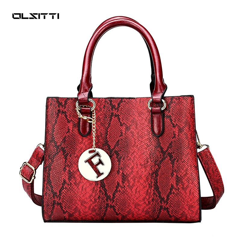 Solid color Pu Leather Serpentine Shoulder Bags for Women Ladies Crossbody Bag Sac A Main